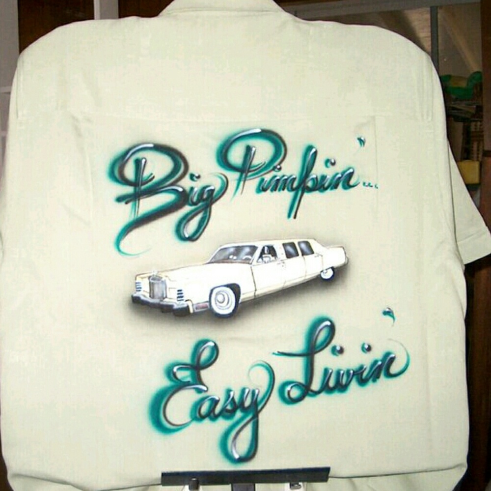 CAR PORTRAIT Airbrushed T-shirt Custom Made
